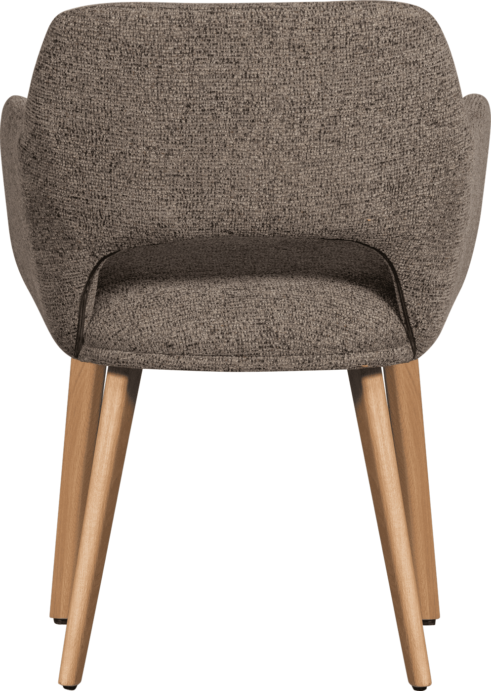 WOOOD Murat eetkamerstoel taupe met houten poot naturel Taupe Eetkamerstoel