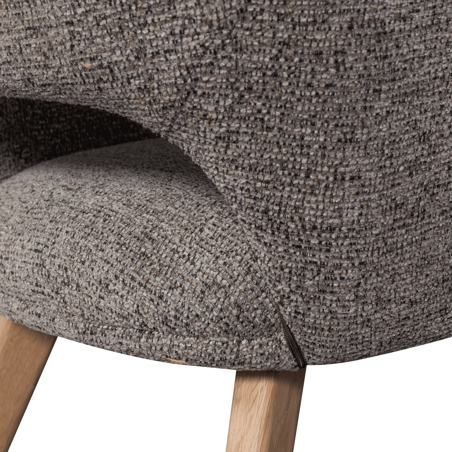 WOOOD Murat eetkamerstoel taupe met houten poot naturel Taupe Eetkamerstoel