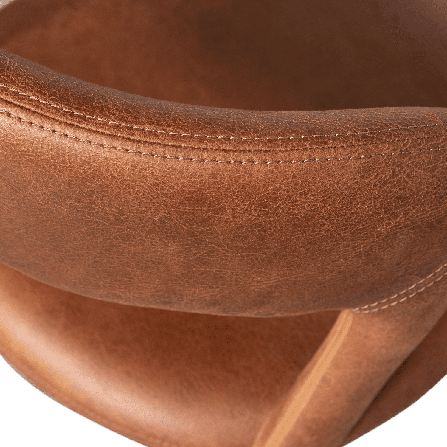 WOOOD Noble eetkamerstoel leerlook cognac Cognac Eetkamerstoel
