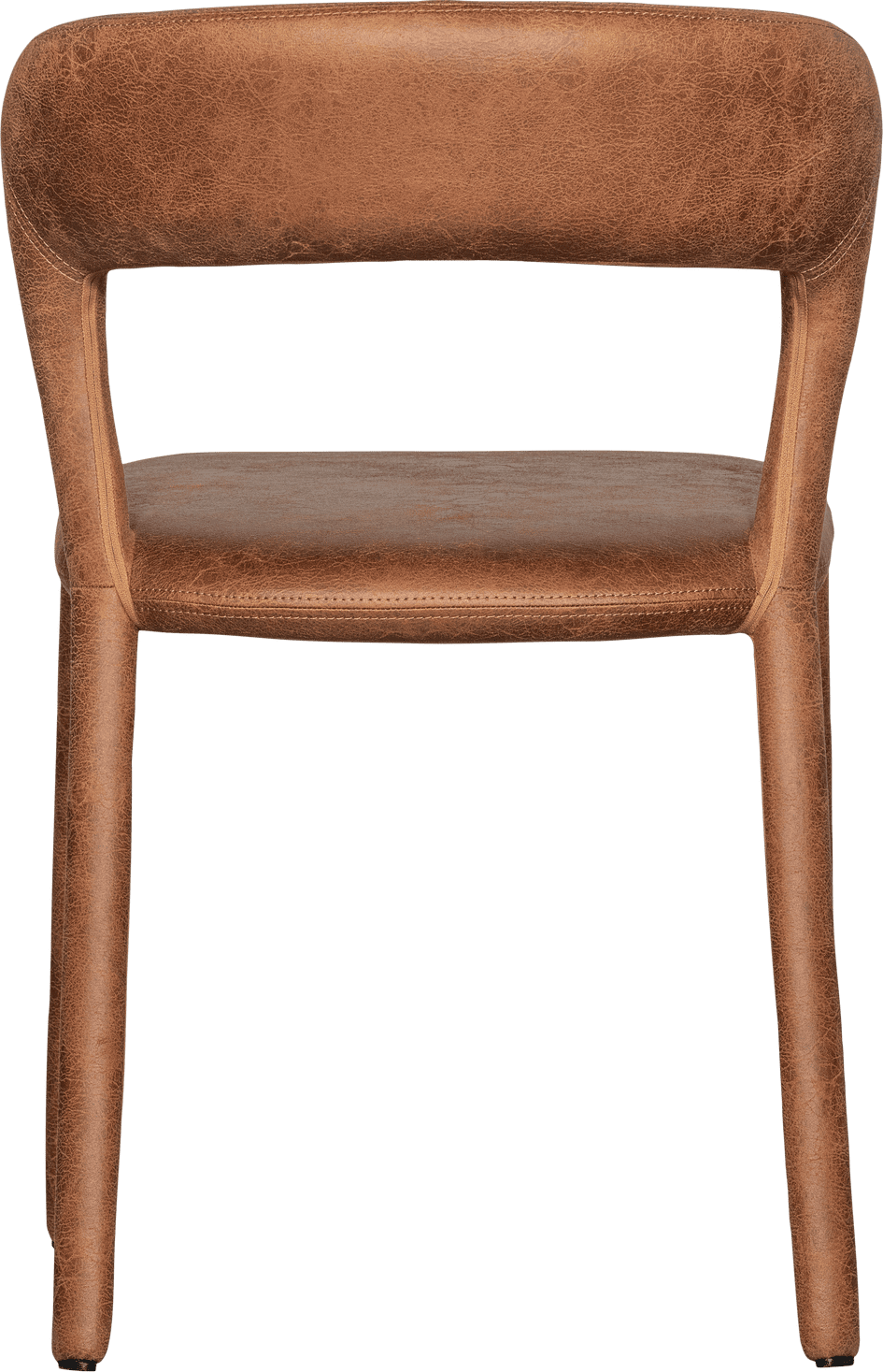 WOOOD Noble eetkamerstoel leerlook cognac Cognac Eetkamerstoel
