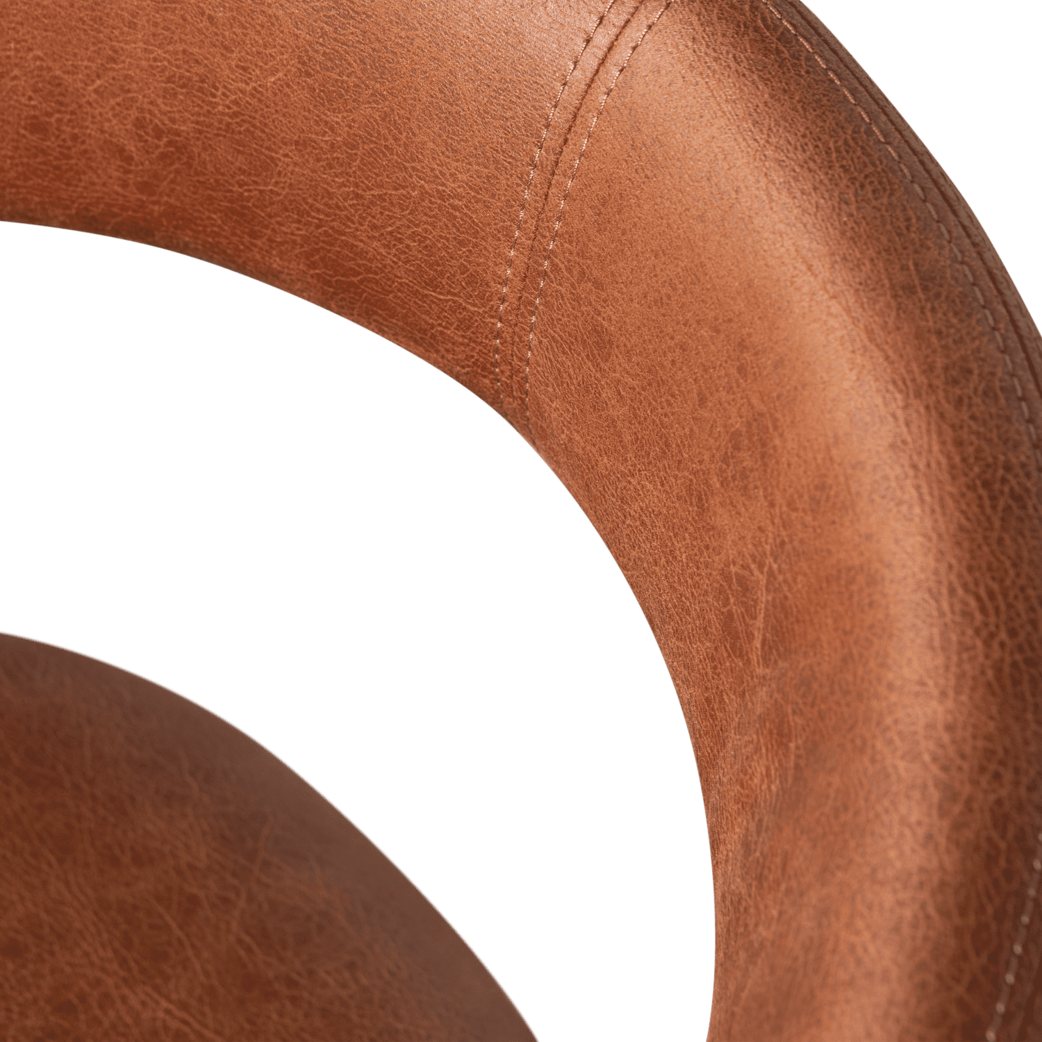 WOOOD Noble eetkamerstoel leerlook cognac Cognac Eetkamerstoel