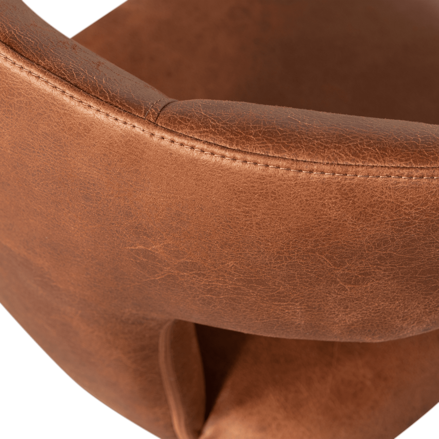 WOOOD Permit eetkamerstoel leerlook cognac Cognac Eetkamerstoel