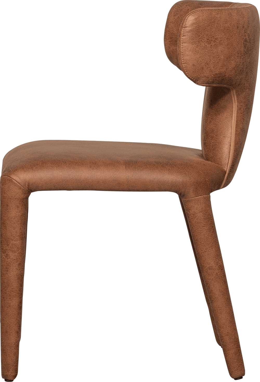 WOOOD Permit eetkamerstoel leerlook cognac Cognac Eetkamerstoel