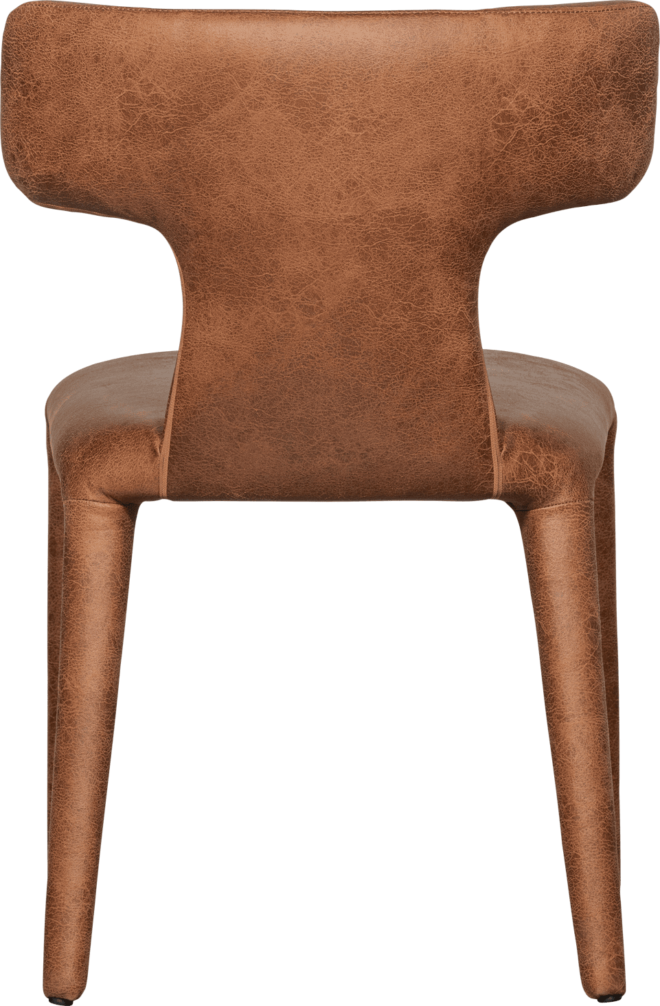 WOOOD Permit eetkamerstoel leerlook cognac Cognac Eetkamerstoel