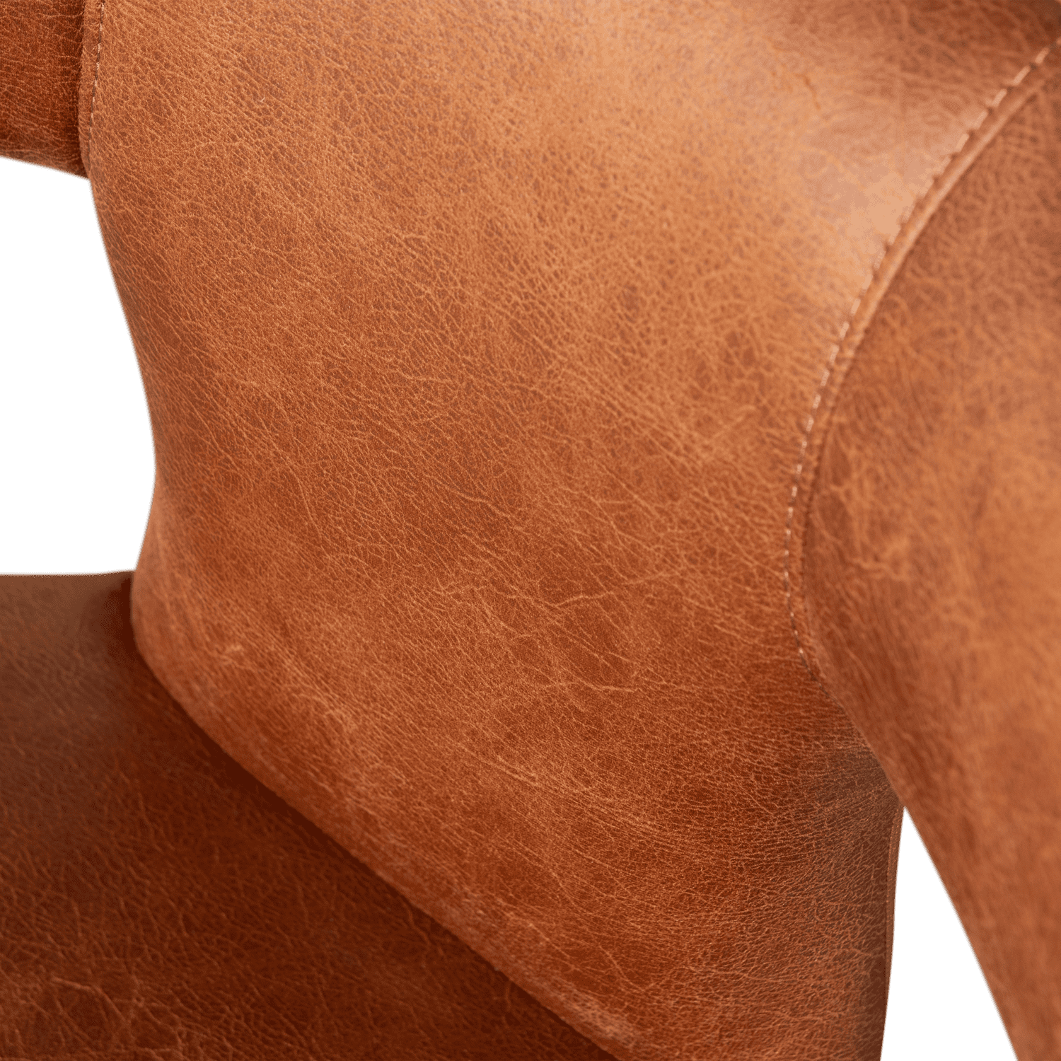 WOOOD Permit eetkamerstoel leerlook cognac Cognac Eetkamerstoel