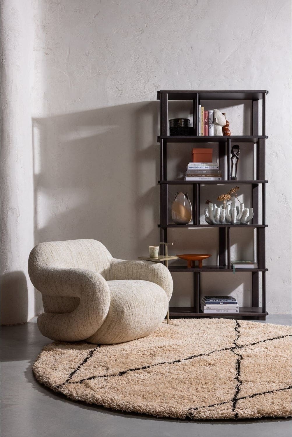 WOOOD Riss boekenkast eikenhout mystic brown 186x90cm Bruin Boekenkast|Kast