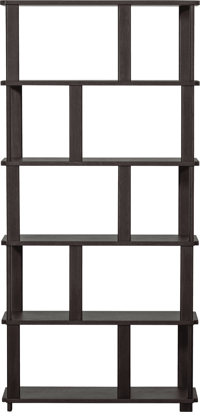 WOOOD Riss boekenkast eikenhout mystic brown 186x90cm Bruin Boekenkast|Kast