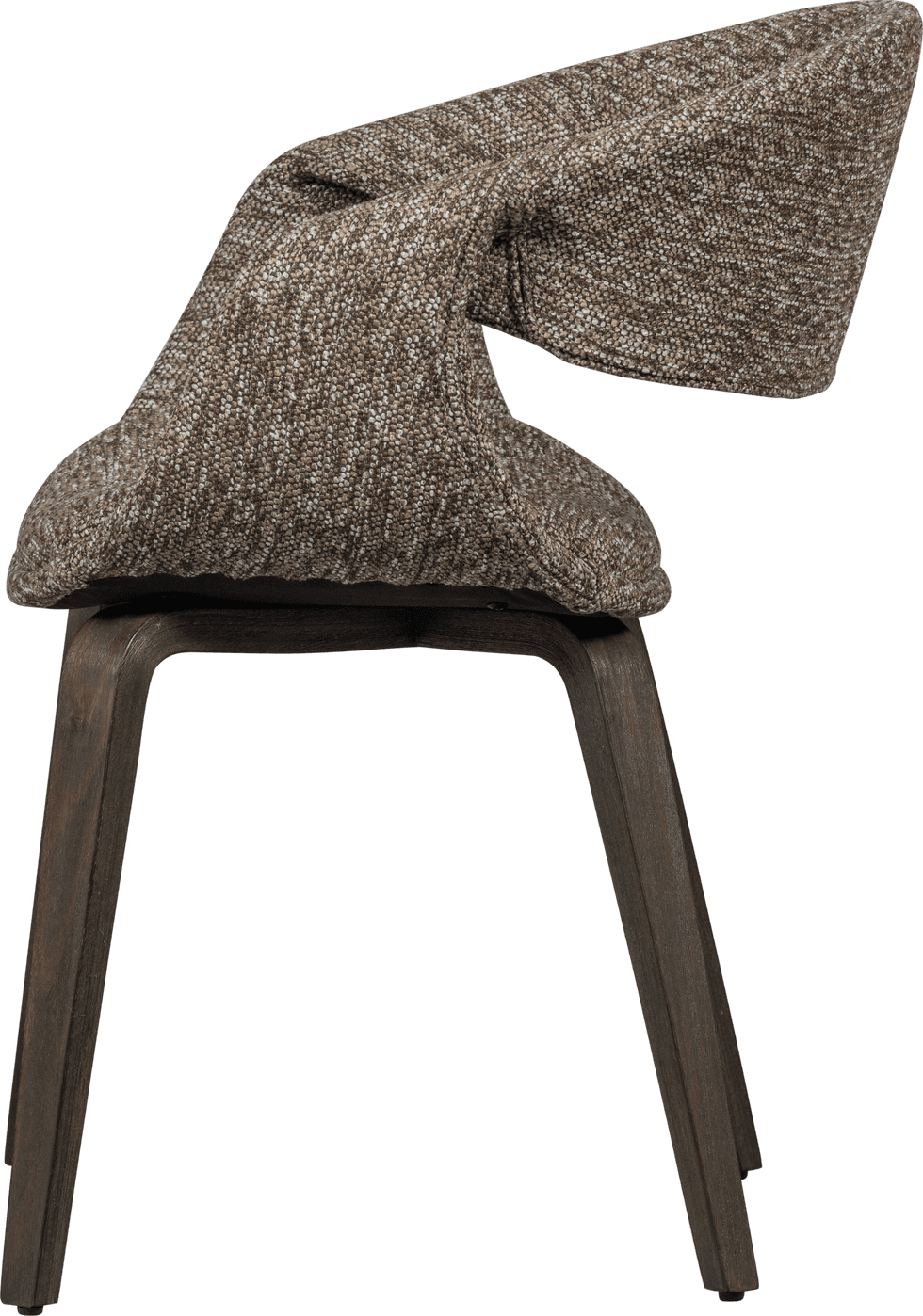 WOOOD Yossi eetkamerstoel bruin met houten poot donkerbruin Bruin Eetkamerstoel