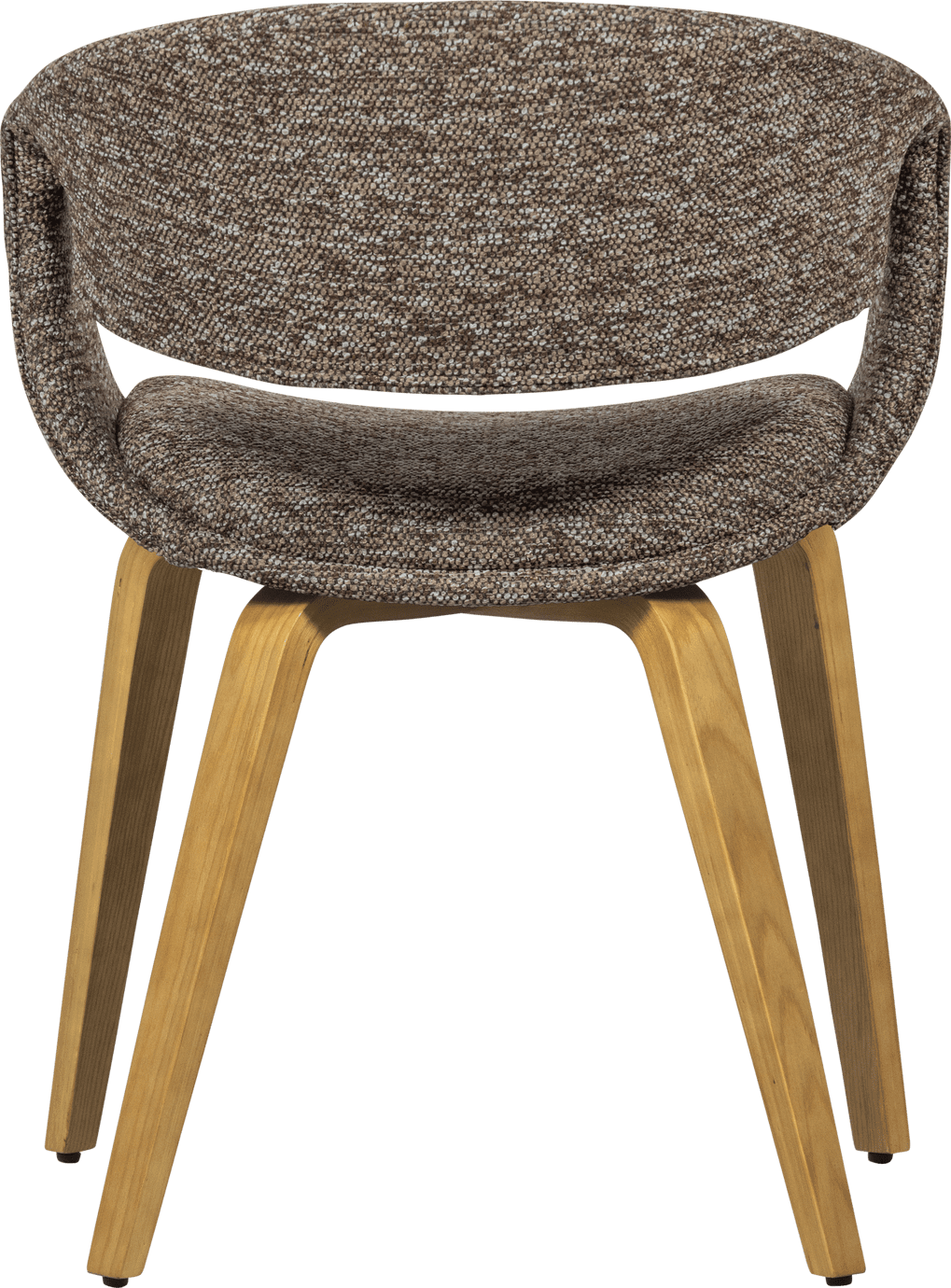 WOOOD Yossi eetkamerstoel bruin met houten poot naturel Bruin Eetkamerstoel