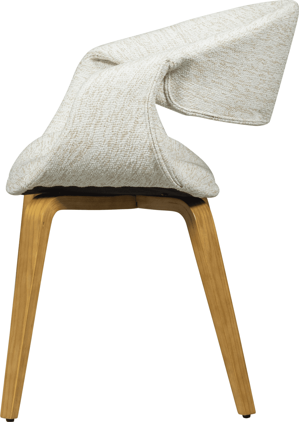 WOOOD Yossi eetkamerstoel naturel met houten poot naturel Naturel Eetkamerstoel