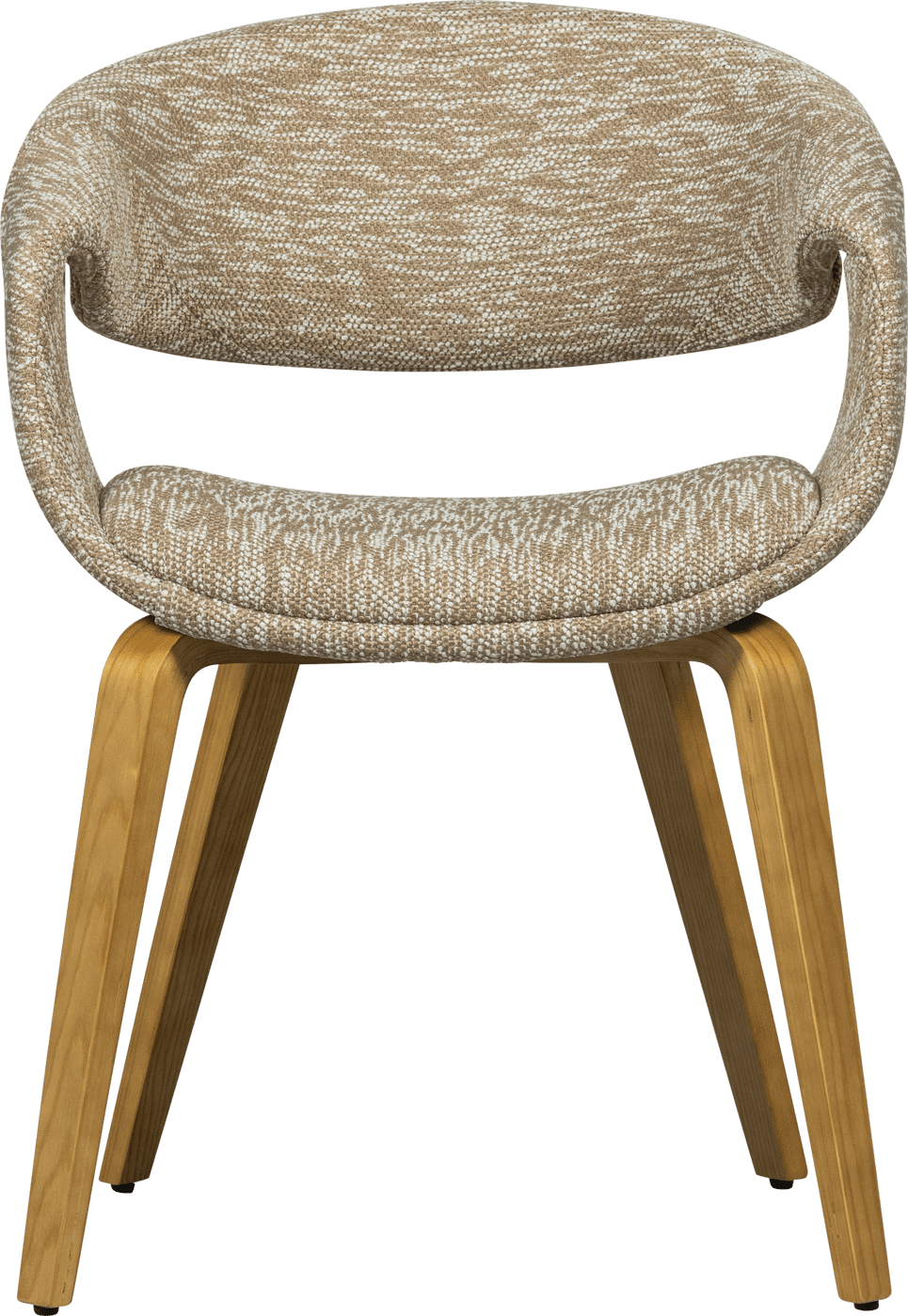 WOOOD Yossi eetkamerstoel zand met houten poot naturel Beige|Bruin Eetkamerstoel