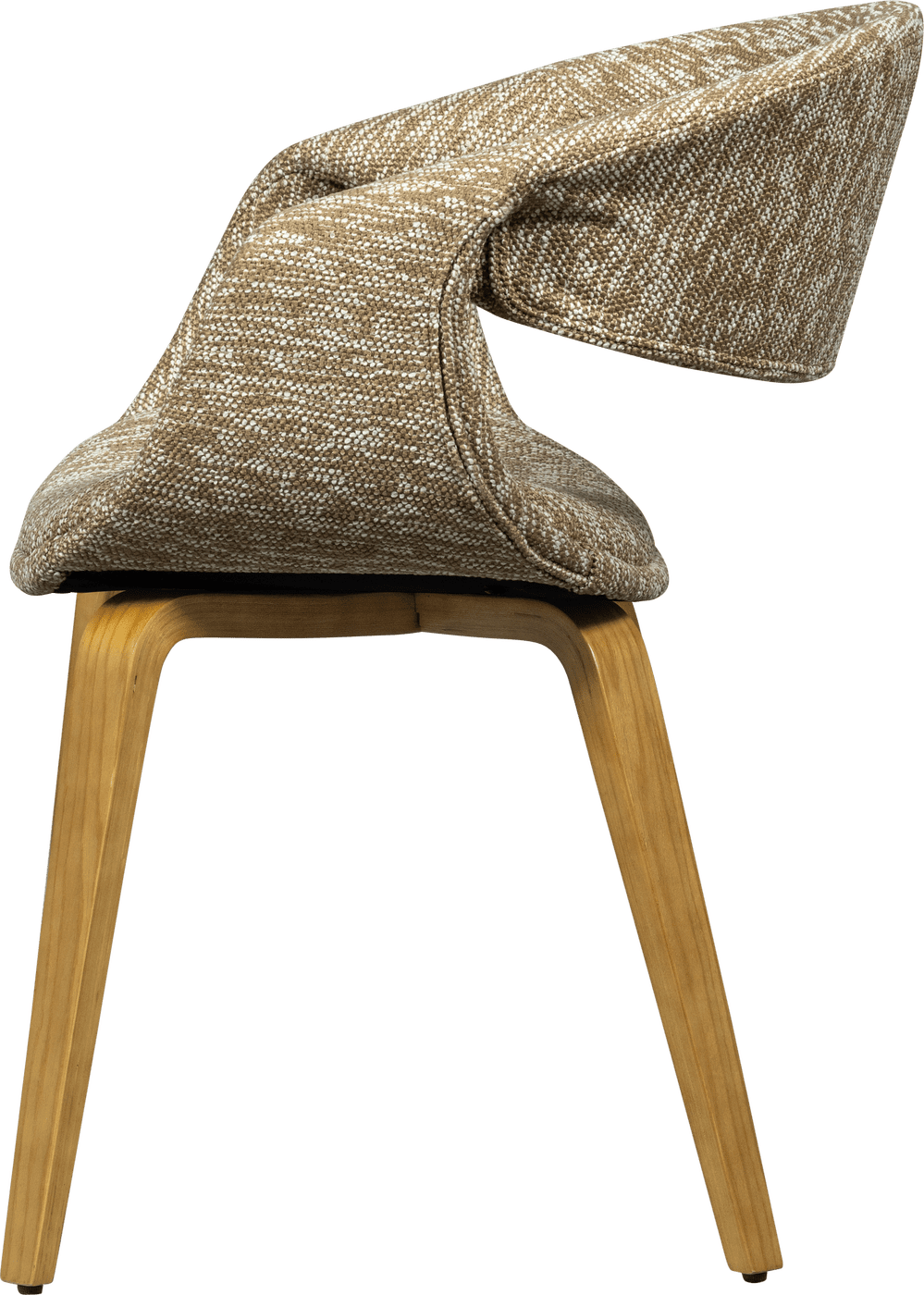 WOOOD Yossi eetkamerstoel zand met houten poot naturel Beige|Bruin Eetkamerstoel