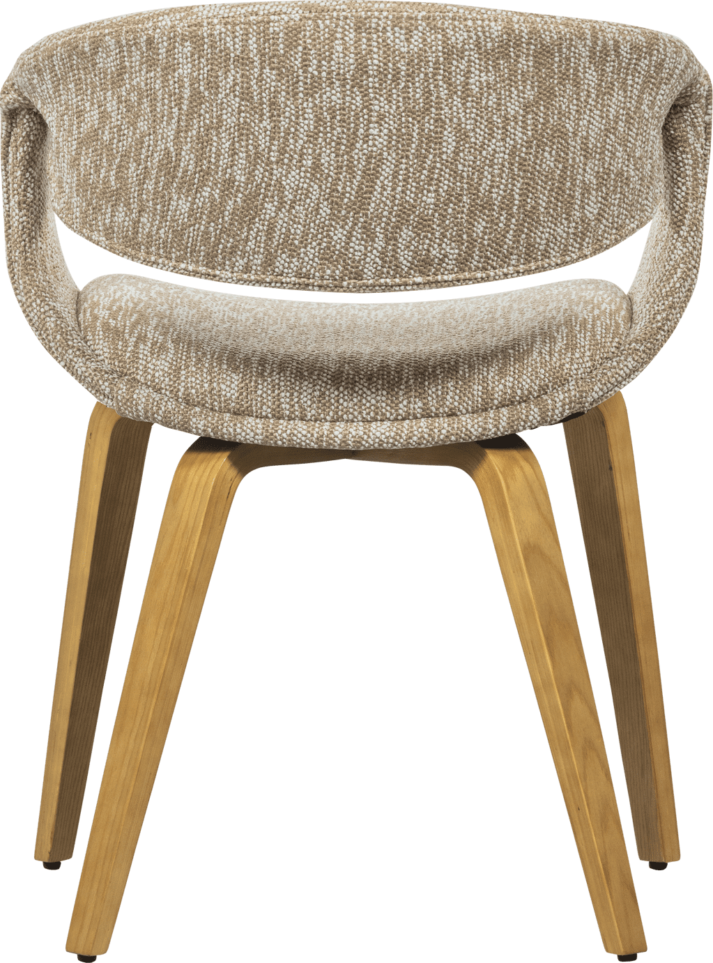 WOOOD Yossi eetkamerstoel zand met houten poot naturel Beige|Bruin Eetkamerstoel