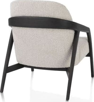Xooon Dante fauteuil - eik antraciet gestoffeerd zit in stof Brioni Beige|Wit Fauteuil
