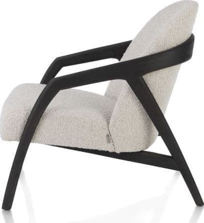 Xooon Dante fauteuil - eik antraciet gestoffeerd zit in stof Brioni Beige|Wit Fauteuil