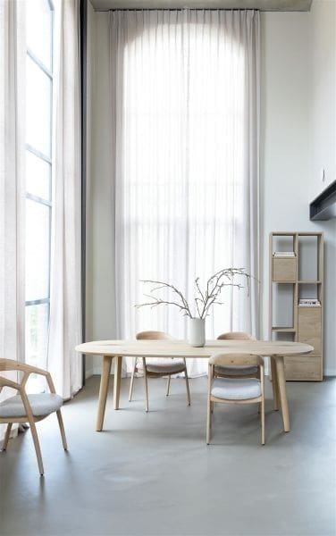 Xooon Dante fauteuil - eik antraciet gestoffeerd zit in stof Brioni Beige|Wit Fauteuil