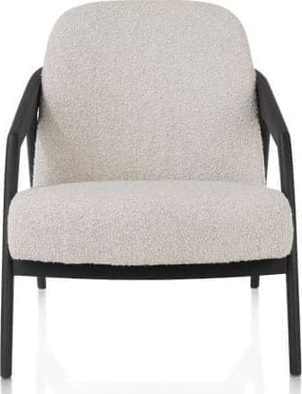 Xooon Dante fauteuil - eik antraciet gestoffeerd zit in stof Brioni Beige|Wit Fauteuil