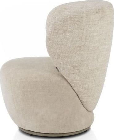 Xooon Solee fauteuil - 360 draaibaar - incl. lende-kussen - combi stof Luton & Cadiz - frame tone in tone - creme Beige|Wit Fauteuil
