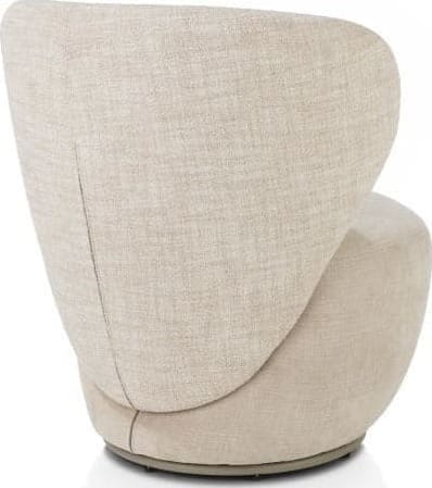 Xooon Solee fauteuil - 360 draaibaar - incl. lende-kussen - combi stof Luton & Cadiz - frame tone in tone - creme Beige|Wit Fauteuil