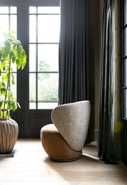 Xooon Solee fauteuil - 360 draaibaar - incl. lende-kussen - combi stof Luton & Cadiz - frame tone in tone - creme Beige|Wit Fauteuil