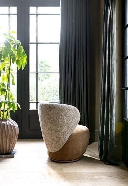 Xooon Solee fauteuil - 360 draaibaar - incl. lende-kussen - combi stof Luton & Cadiz - frame tone in tone - creme Beige|Wit Fauteuil