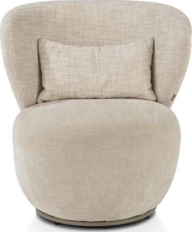 Xooon Solee fauteuil - 360 draaibaar - incl. lende-kussen - combi stof Luton & Cadiz - frame tone in tone - creme Beige|Wit Fauteuil