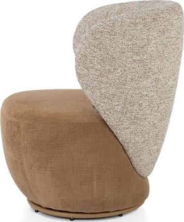 Xooon Solee fauteuil - 360 draaibaar - incl. lende-kussen - combi stof Luton & Cadiz - frame tone in tone - koper Koper Fauteuil