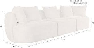 Bank Rocca 4.5 Seater Latte - Afbeelding 13