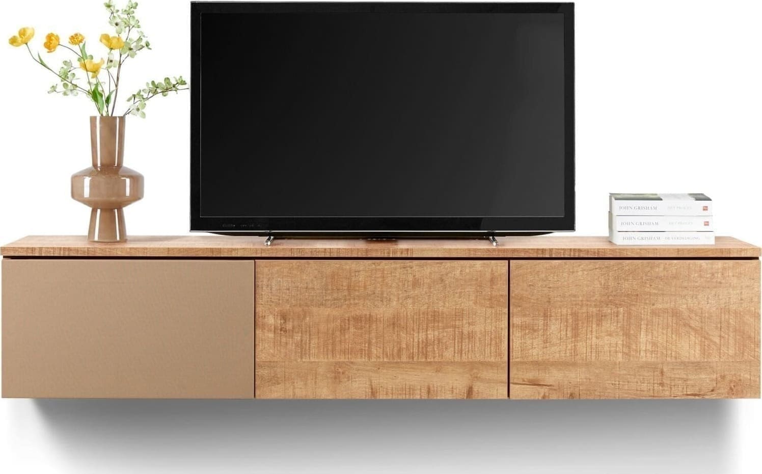 Tv-meubel Selero 181 cm bruin zwevend - Afbeelding 2