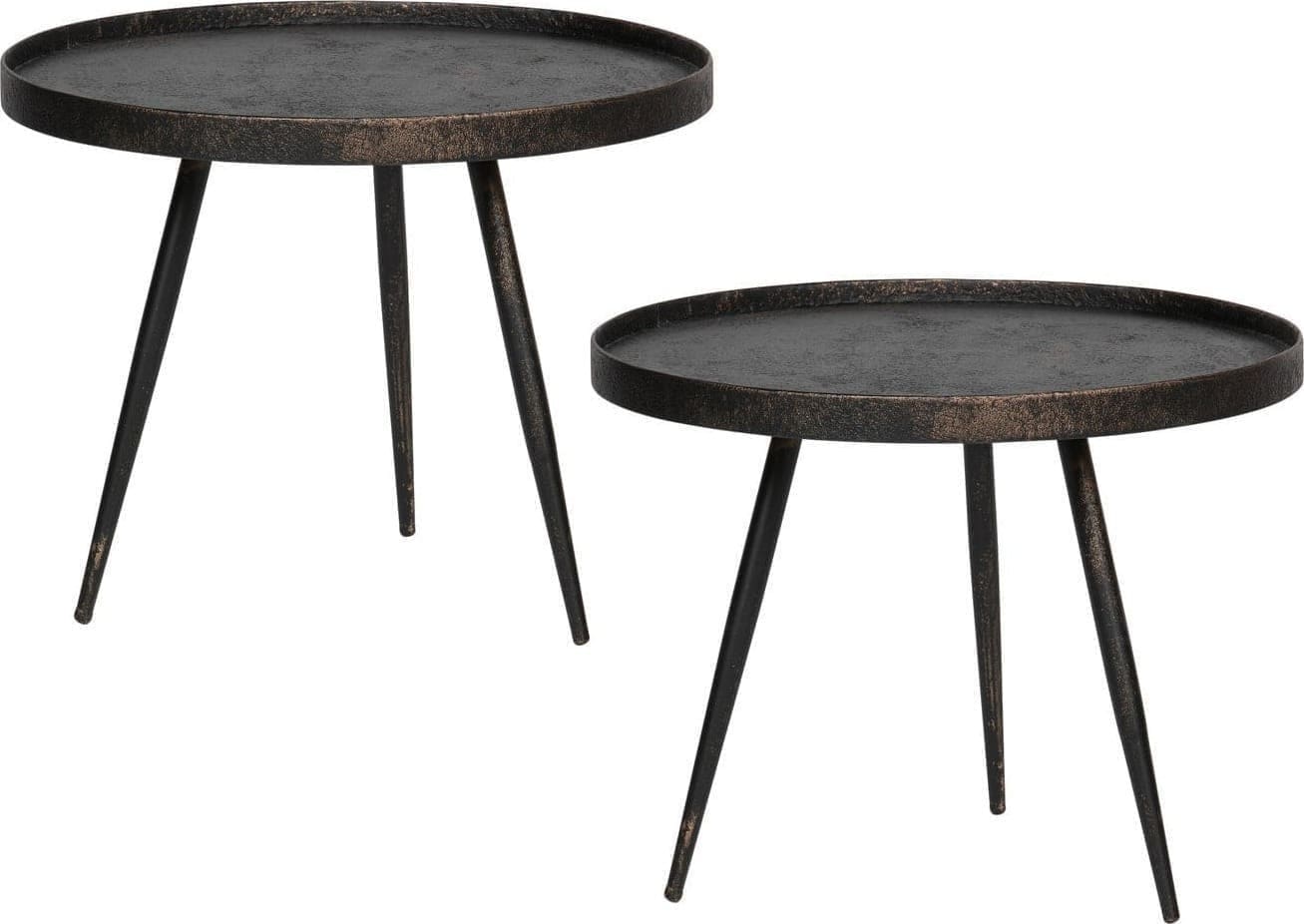 BePureHome Bounds bijzettafel l hout/metaal antique goud 44xo58 Goud Bijzettafel