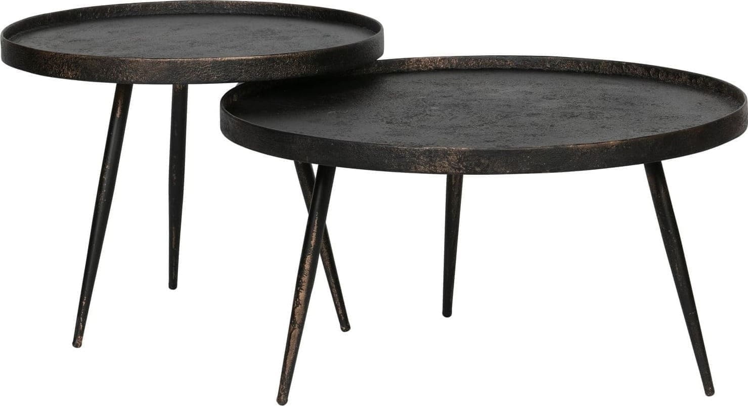 BePureHome Bounds bijzettafel l hout/metaal antique goud 44xo58 Goud Bijzettafel