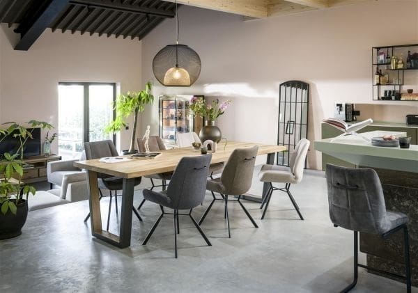 Henders & Hazel Metalox eetkamertafel 270 x 100 cm Bruin|Naturel Eettafel