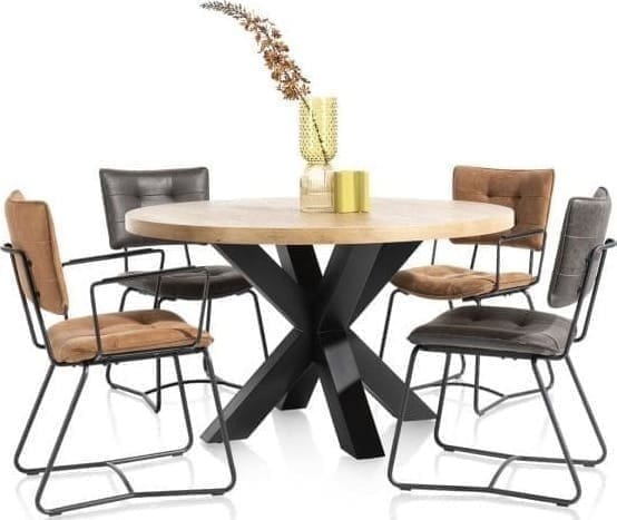 Henders & Hazel Metalox eetkamertafel 270 x 100 cm Bruin|Naturel Eettafel