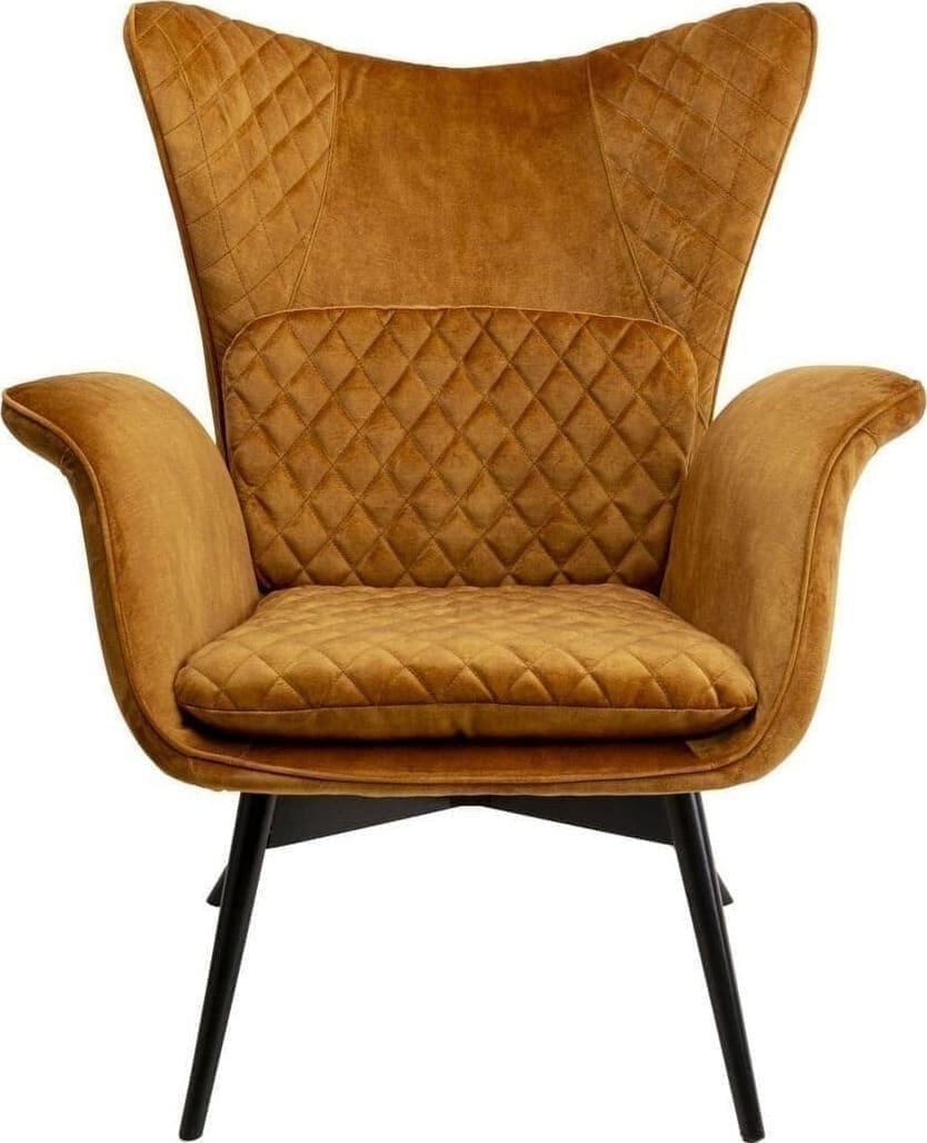Fauteuil Tudor Velvet Gold Brown Kare Design Fauteuil 70737