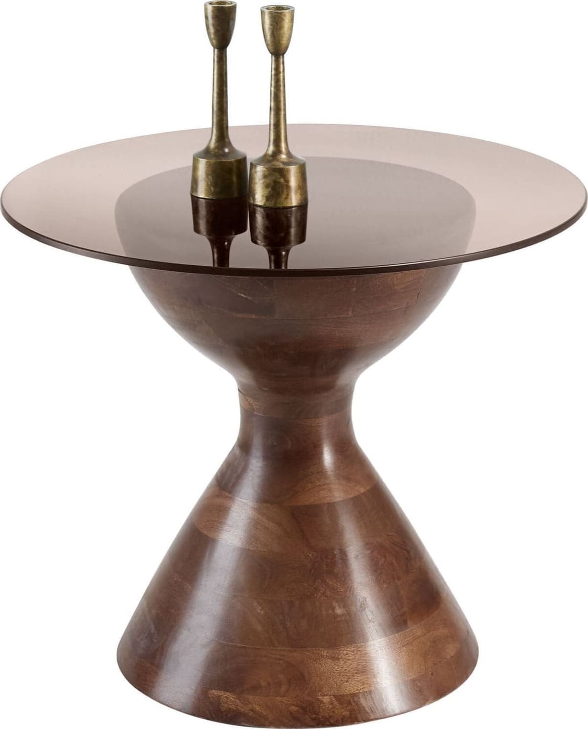 Profijt Meubel Bijzettafel Abonia mangohout 57 cm rond Bruin|Naturel Bijzettafel