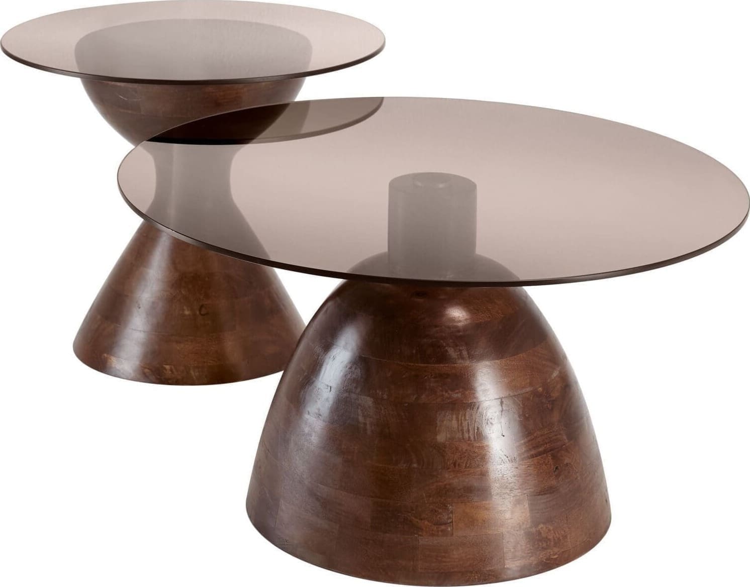 Profijt Meubel Bijzettafel Abonia mangohout 57 cm rond Bruin|Naturel Bijzettafel