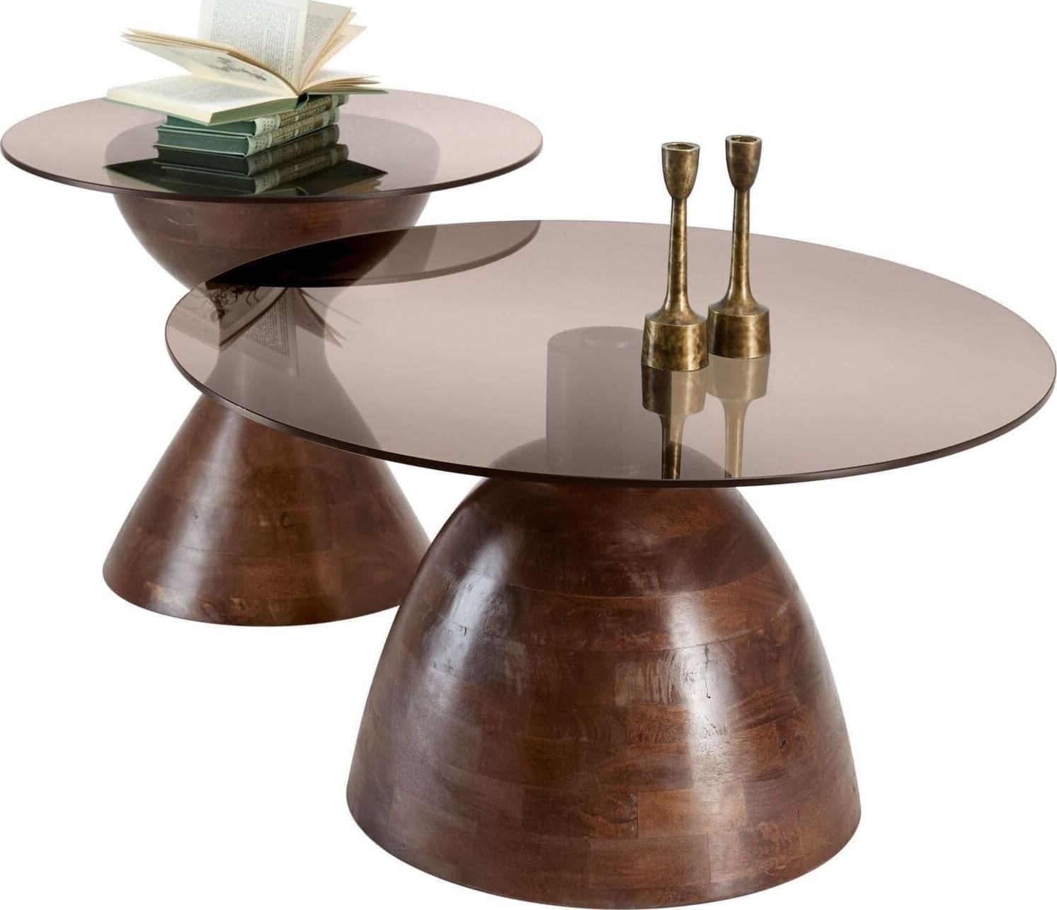 Profijt Meubel Bijzettafel Abonia mangohout 57 cm rond Bruin|Naturel Bijzettafel