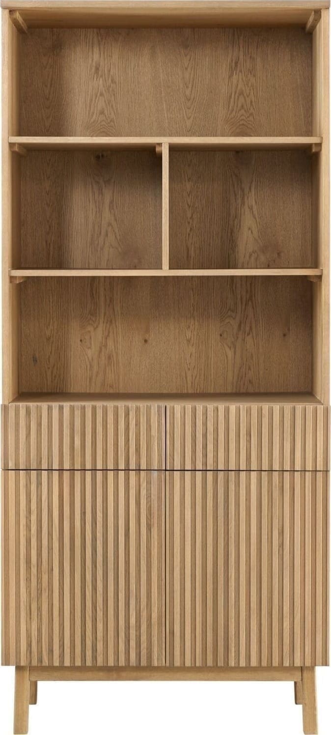 Pronto Wonen Boekenkast Arrosto eikenhout 203x90x45 cm light roast Bruin Opbergkast