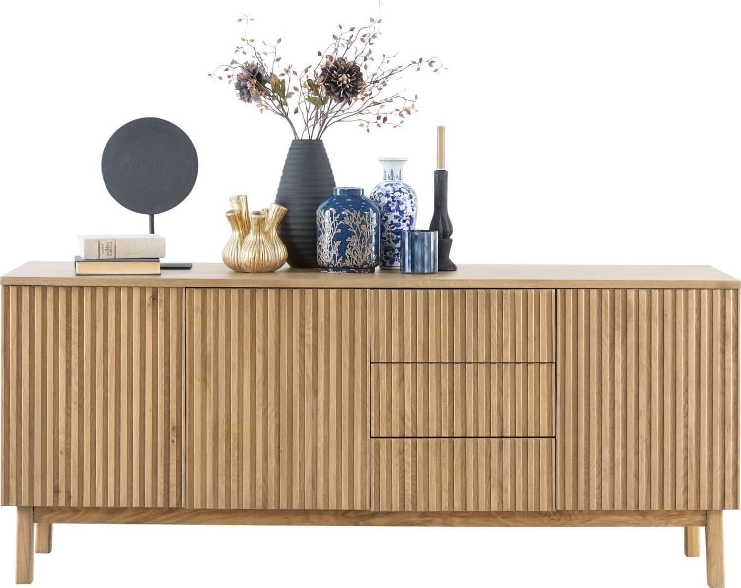 Pronto Wonen Dressoir Arrosto eikenhout 76x180x45 cm light roast Bruin Dressoir