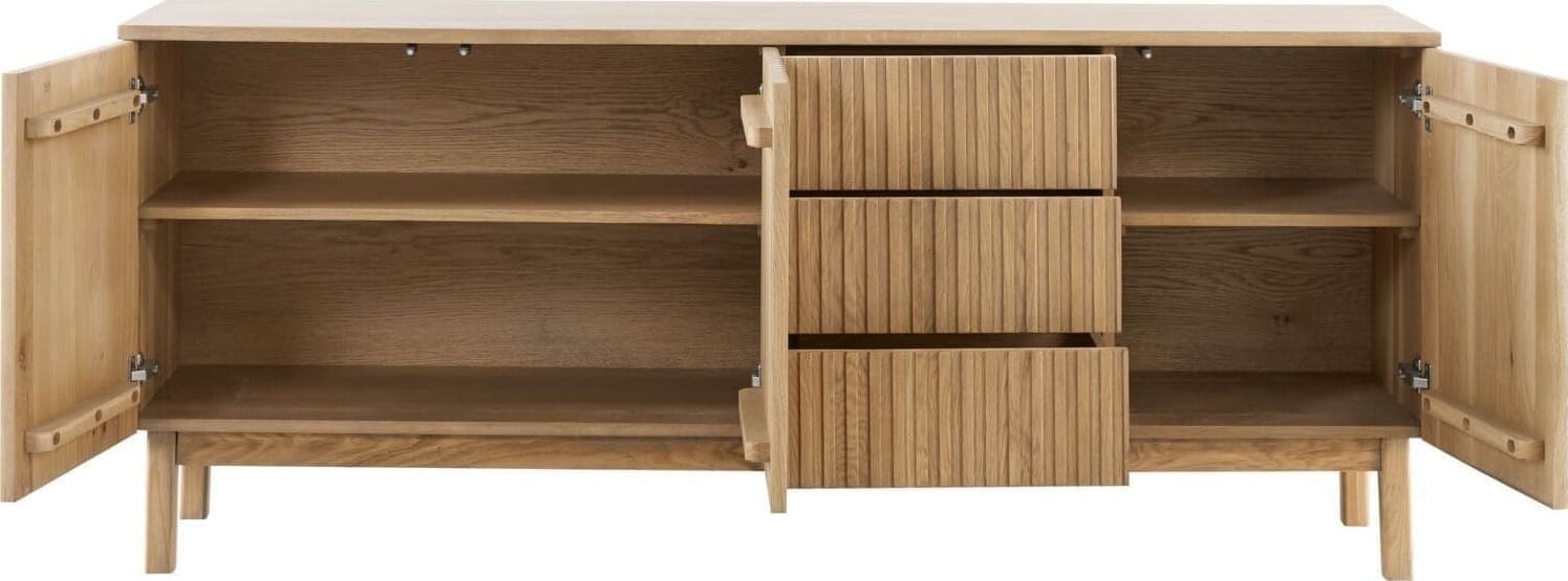 Pronto Wonen Dressoir Arrosto eikenhout 76x180x45 cm light roast Bruin Dressoir