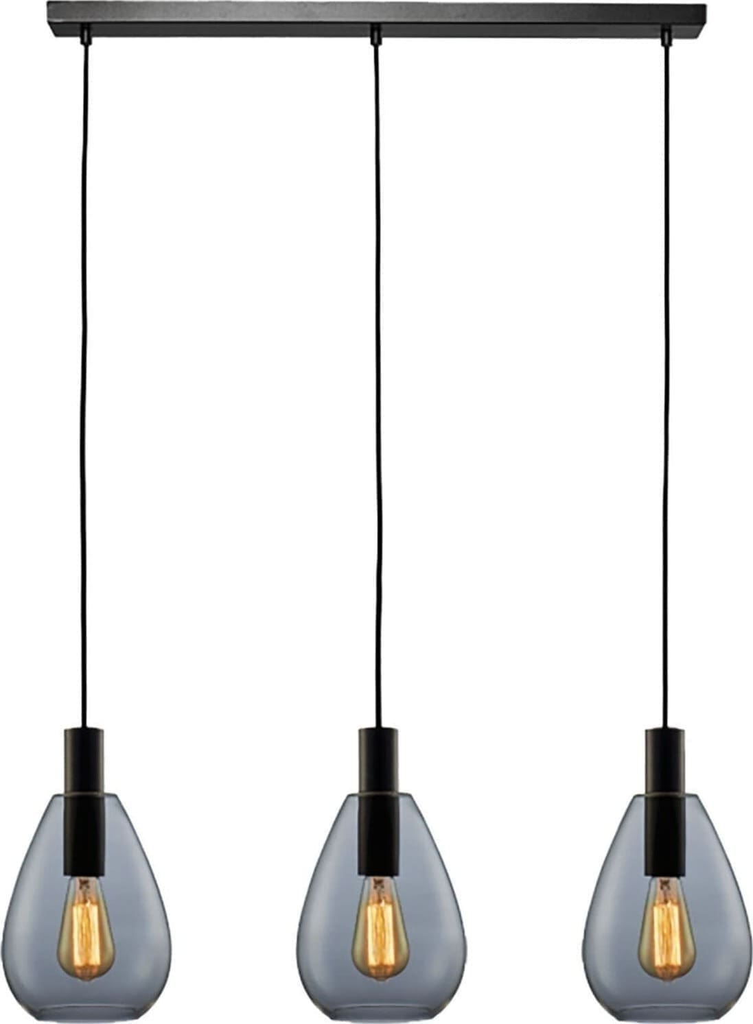 Pronto Wonen Hanglamp Felinio smoke glas 3-lichts Grijs Woonaccessoire