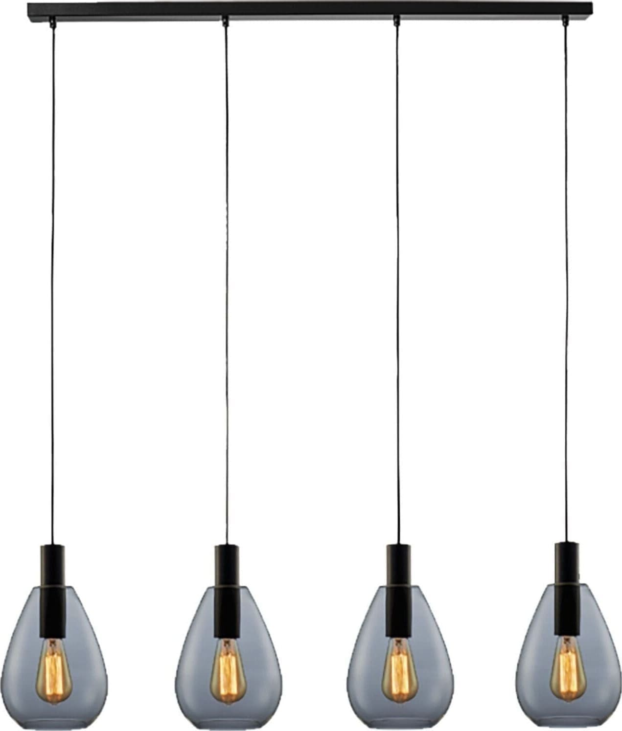 Pronto Wonen Hanglamp Felinio smoke glas 4-lichts Grijs Woonaccessoire