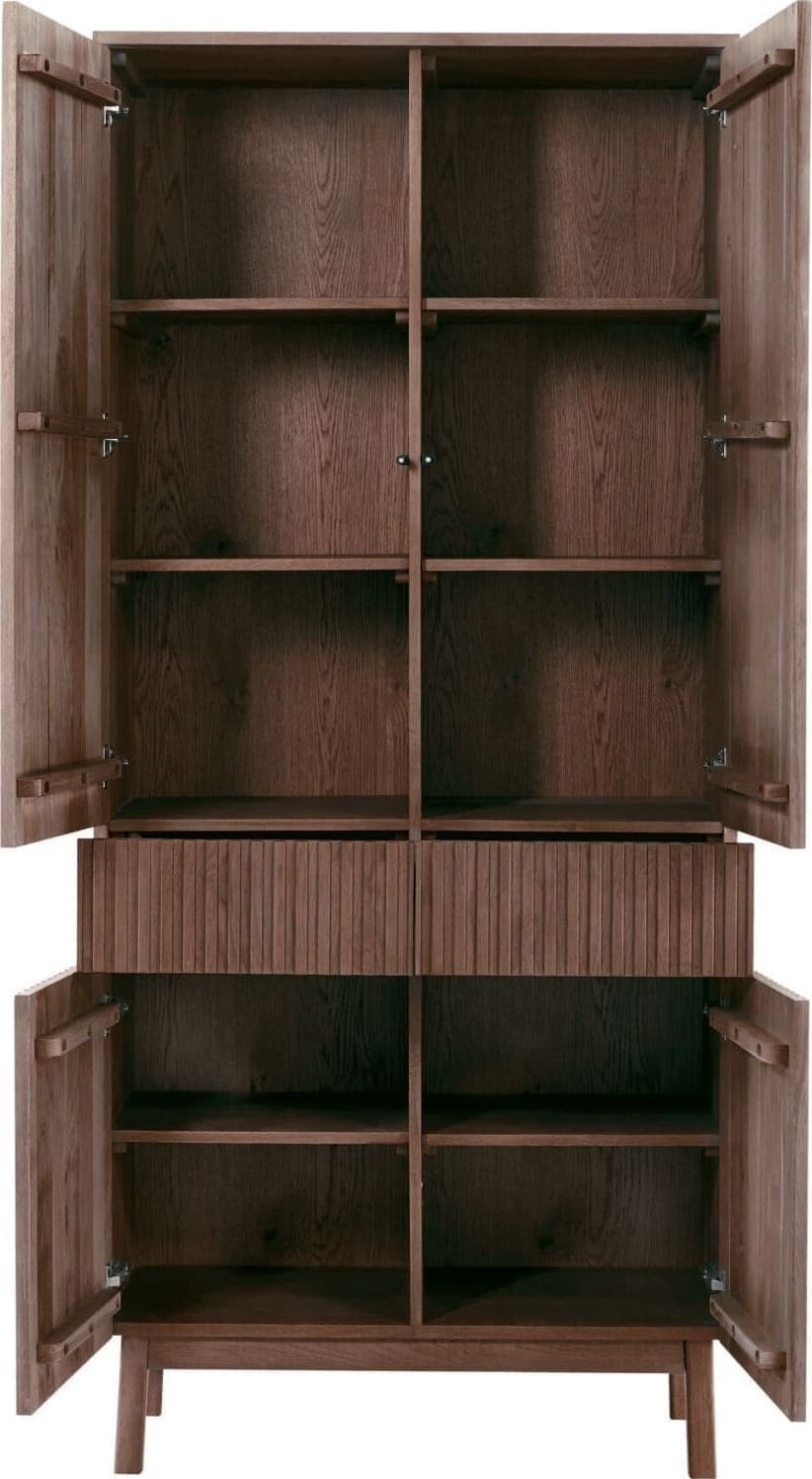 Pronto Wonen Opbergkast Arrosto eikenhout 202x90x45 cm Dark Roast Bruin Opbergkast