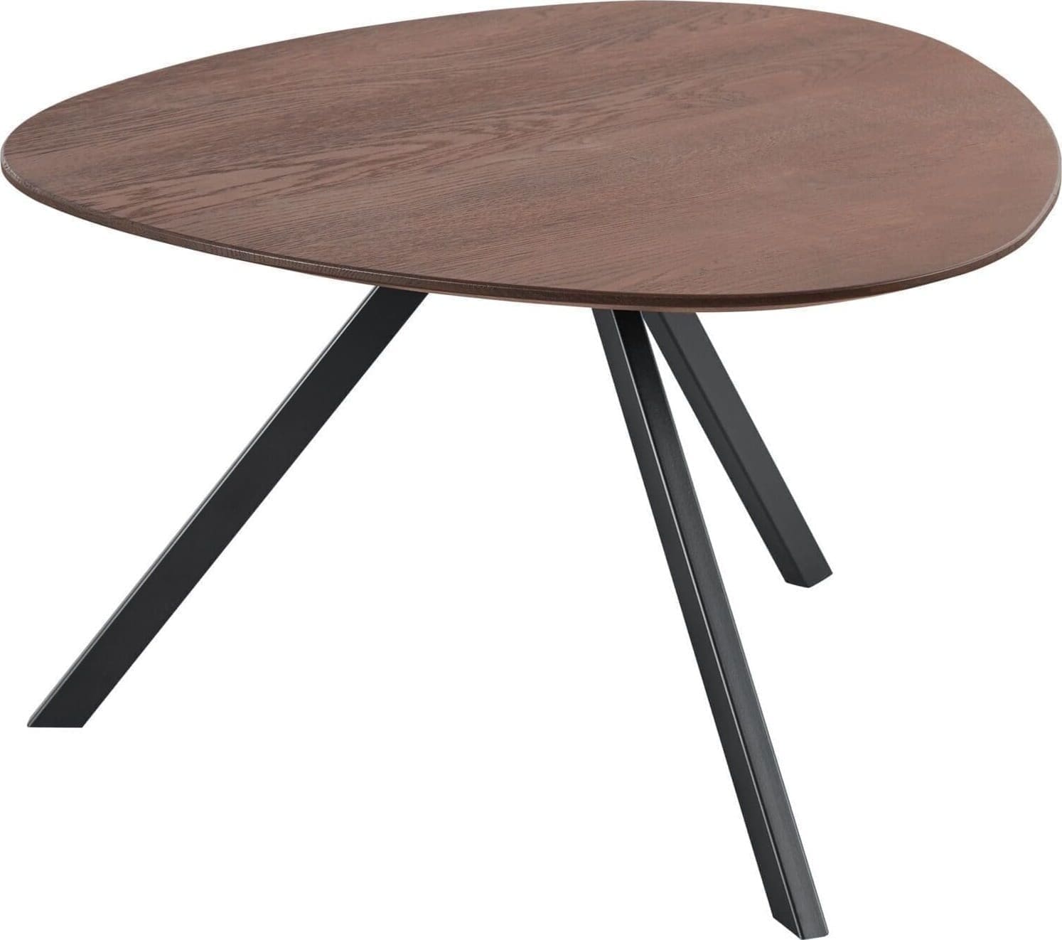 Pronto Wonen Salontafel Tavolo eikenhout 70x70 cm driehoekig dark roast Bruin Salontafel