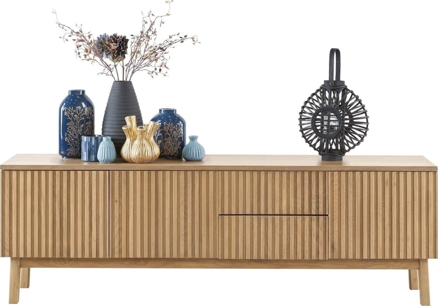 Pronto Wonen TV-meubel Arrosto eikenhout 58x180x40 cm light roast Bruin Tv-meubel|Tv-dressoir