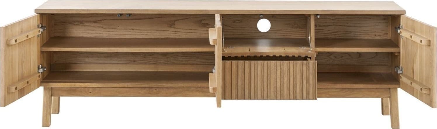 Pronto Wonen TV-meubel Arrosto eikenhout 58x180x40 cm light roast Bruin Tv-meubel|Tv-dressoir