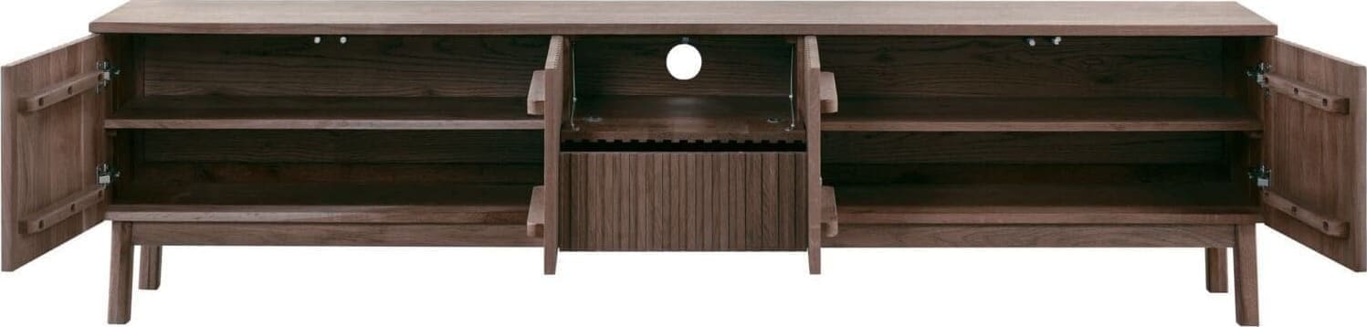 Pronto Wonen TV-meubel Arrosto eikenhout 58x225x40 cm Dark Roast Bruin Tv-meubel|Tv-dressoir