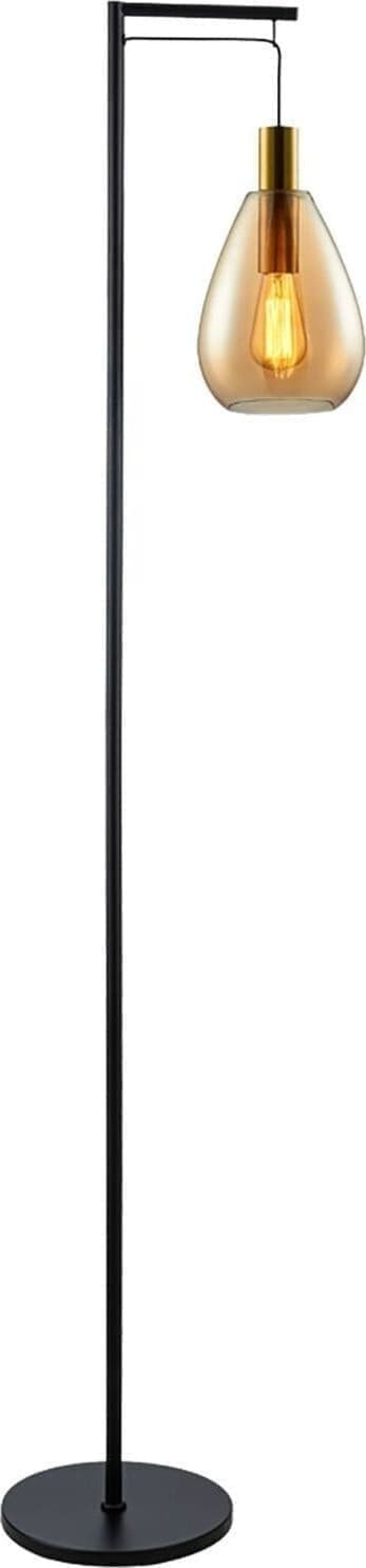 Pronto Wonen Vloerlamp Felinio amber glas 1-lichts hangend Transparant Woonaccessoire