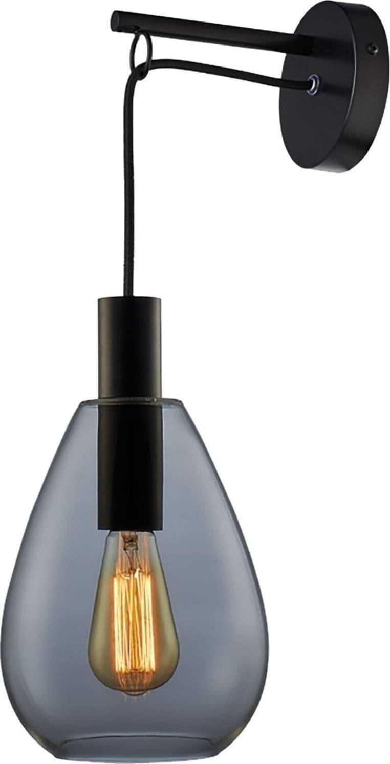 Pronto Wonen Wandlamp Felinio smoke glas 1-lichts hangend Grijs Woonaccessoire