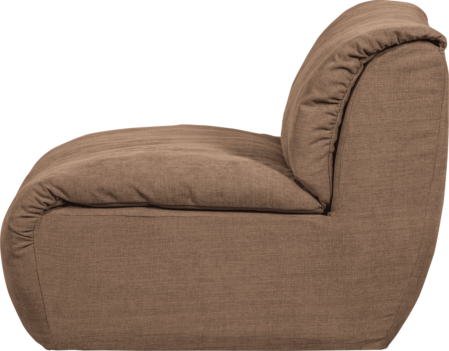 WOOOD Baggy 1-zitsbank geweven chenille bruin Bruin Modulaire banken